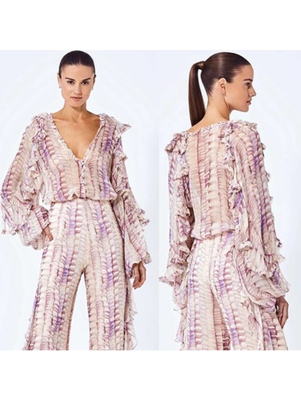 Alexis Multi-Pastel Ruffle Blouson Jumpsuit